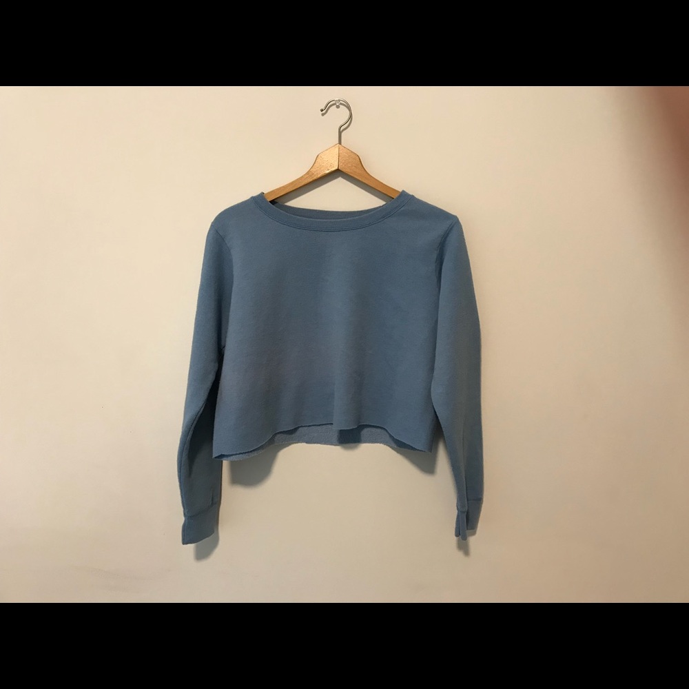 Light Blue Cropped Sweatshirt